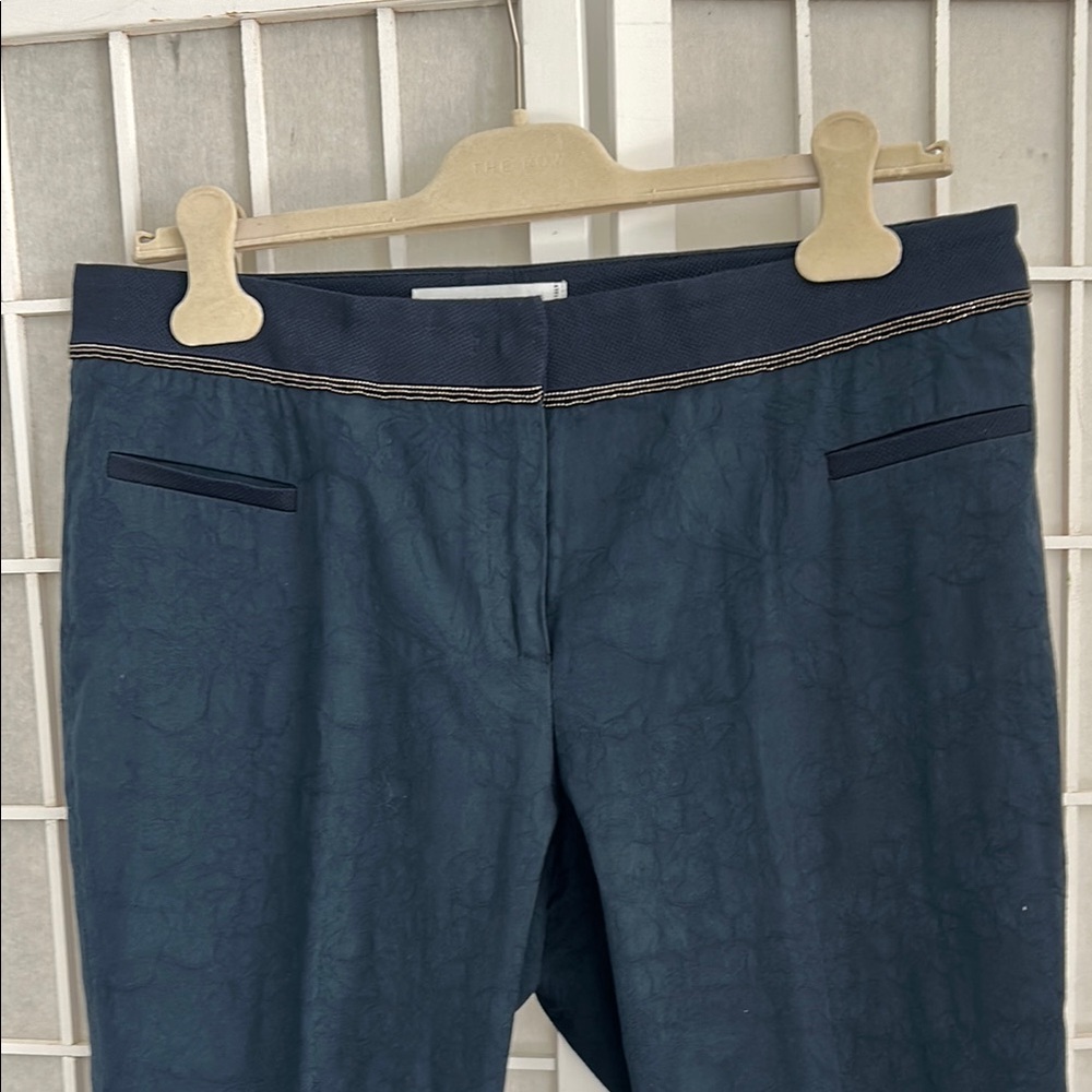 Navy Blue Textured Pants